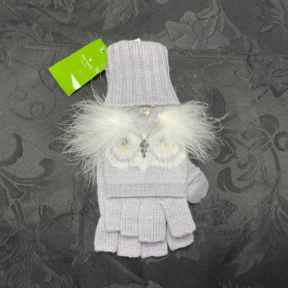 NEW Kate Spade Beanie Hat Set (Who Me Owl Mittens and Beanie/Hat SET). NEW - Picture 3 of 3